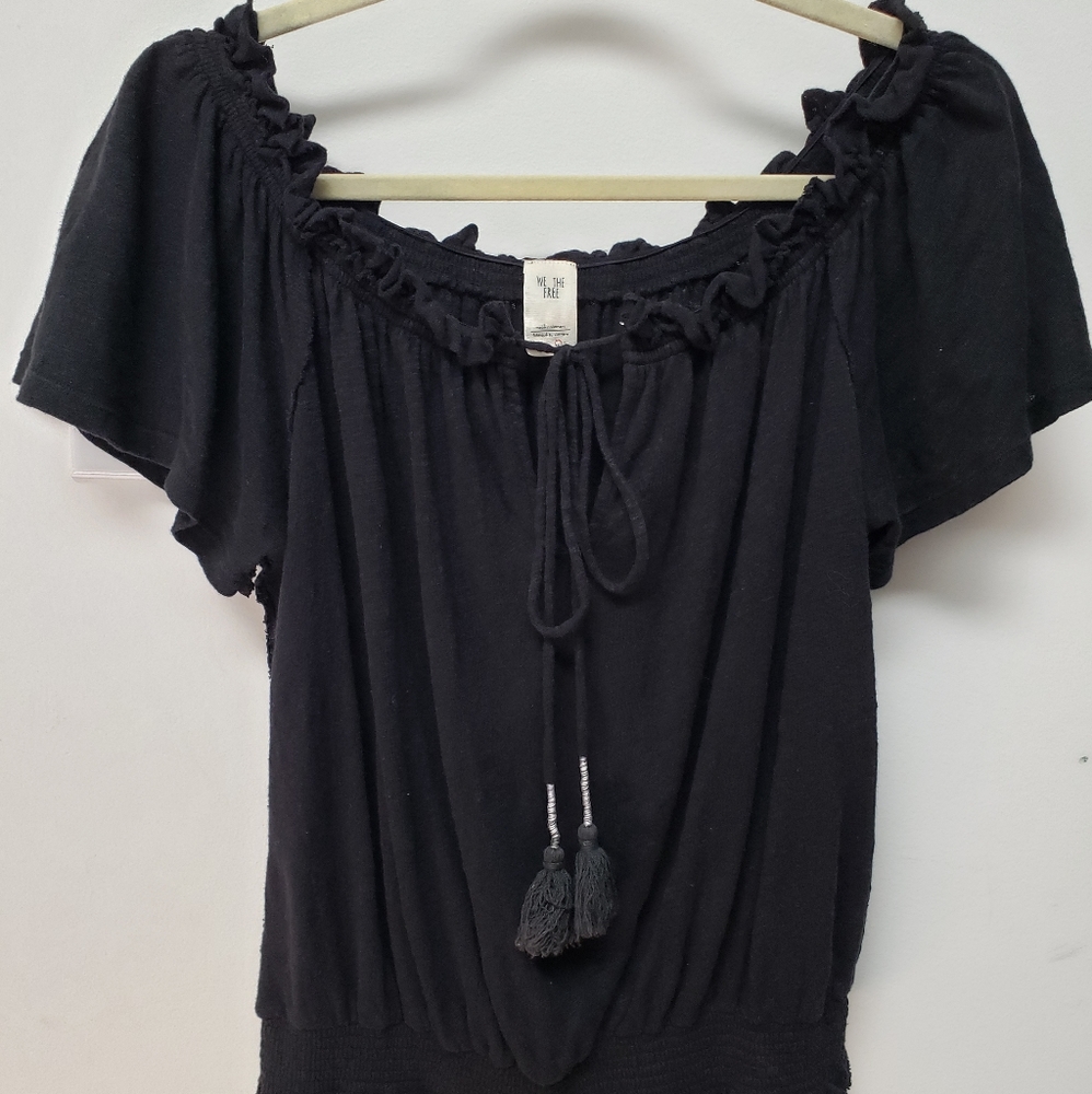 We The Free off the shoulder black top